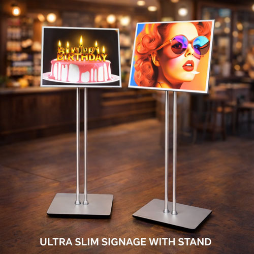 Ultra slim Double rod signage